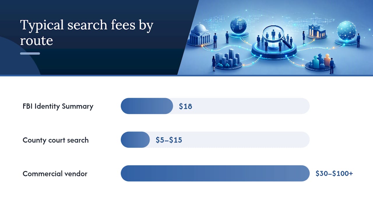 Comparison chart of criminal record search methods