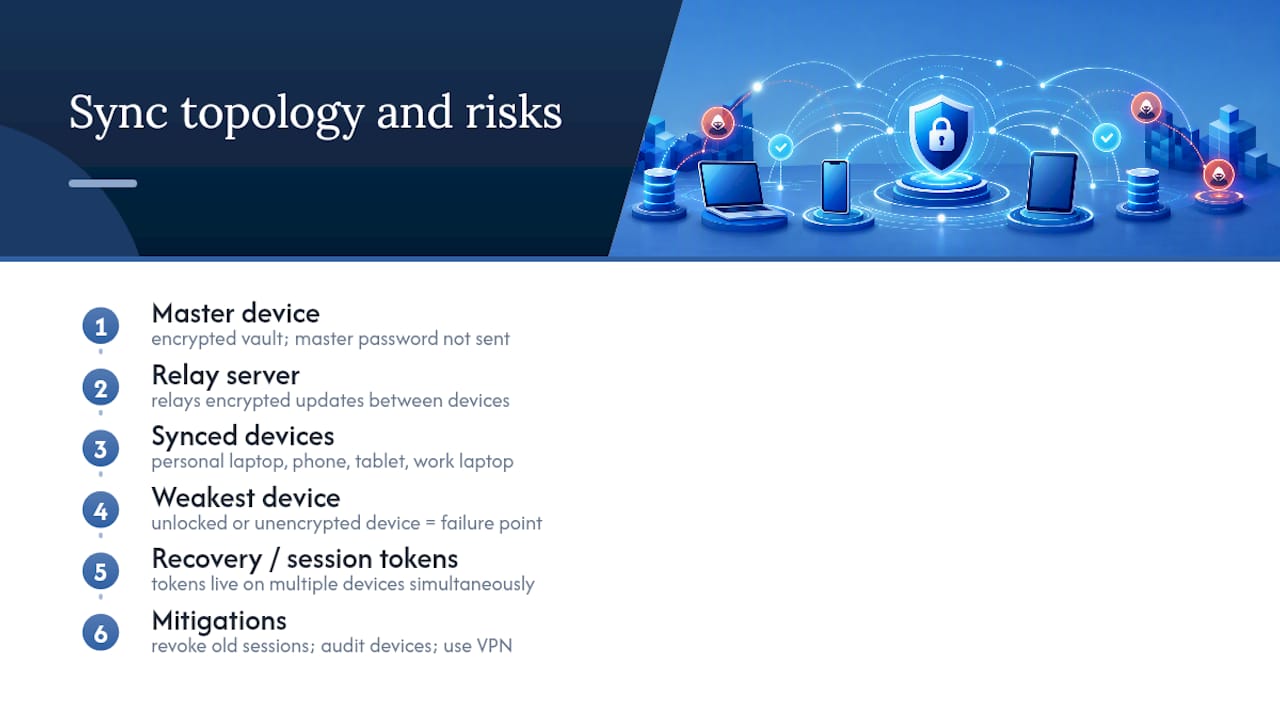 Password vault sync chain and weakest device