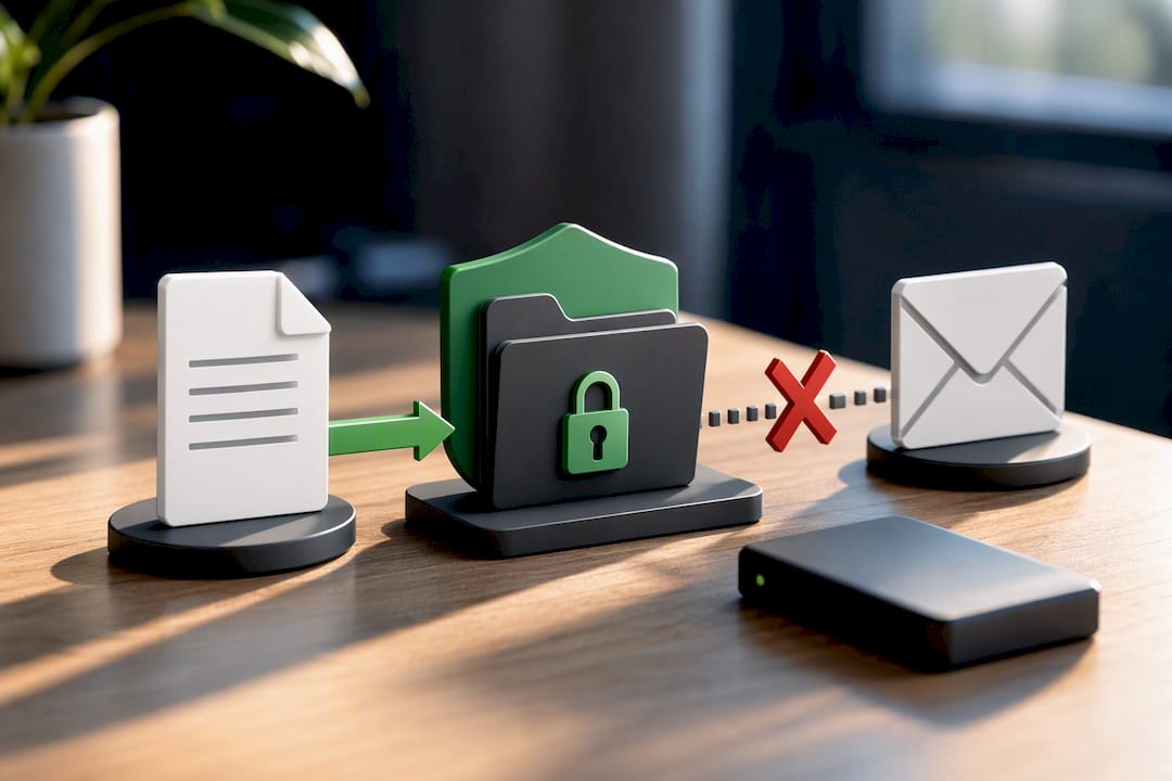 Encrypted folder protecting sensitive report