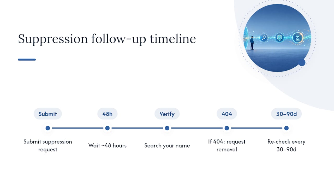 Timeline for confirming data listing removal