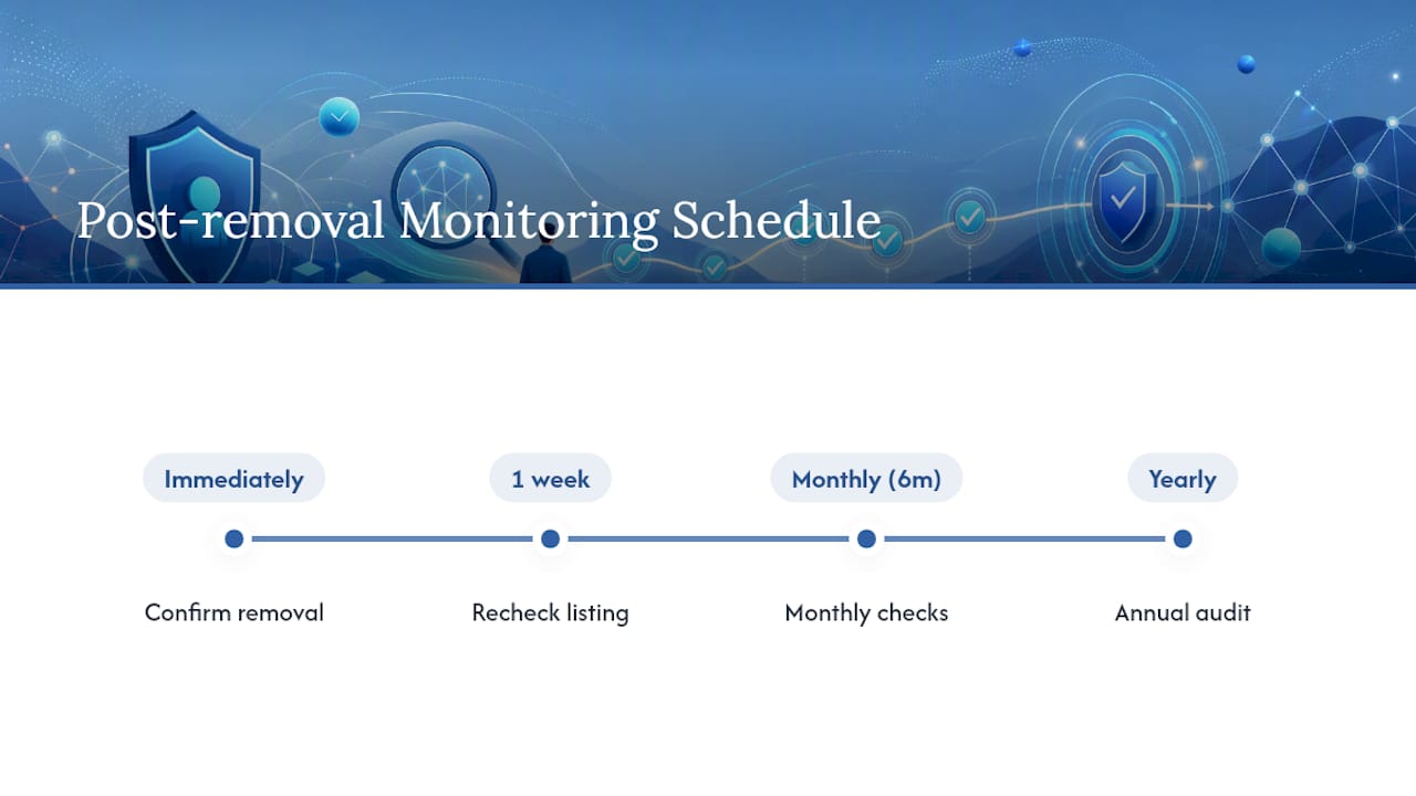 Radaris removal monitoring schedule