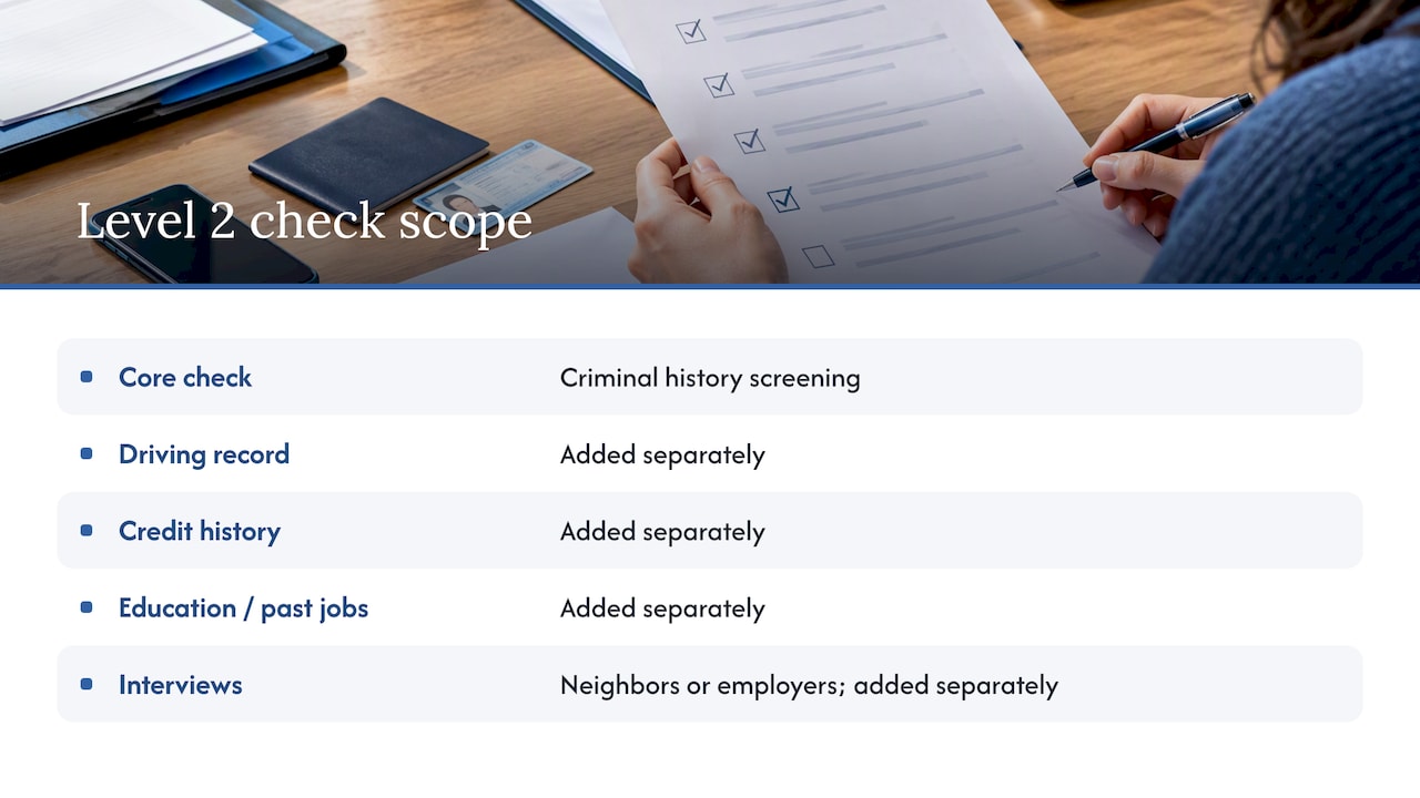 Criminal history check and separate screening add-ons